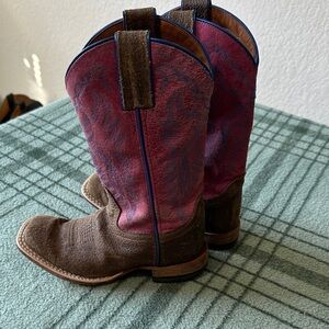 Justin Brown and Purple Cowboy Boots